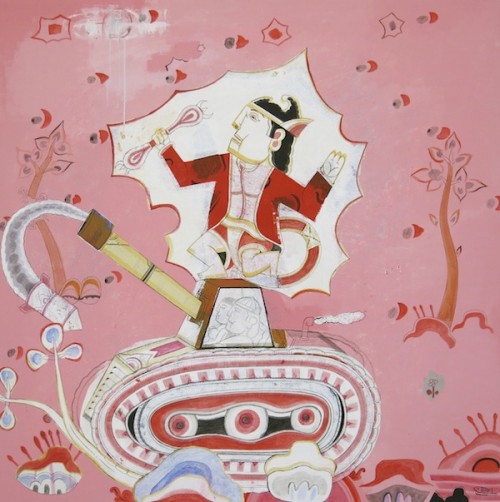 pink painting by Ketut Teja Astawa