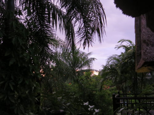 purple sunset skies at Bali Purnati