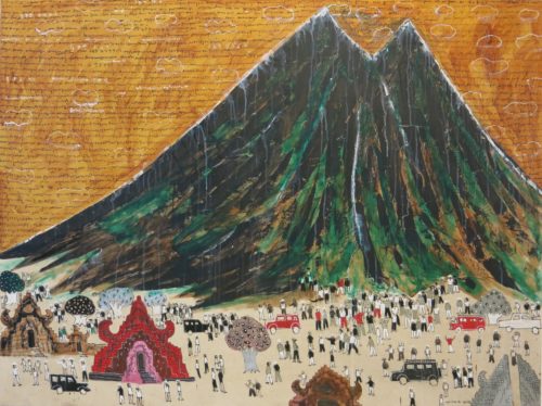 painting of Mount Batur by Made Wiradana